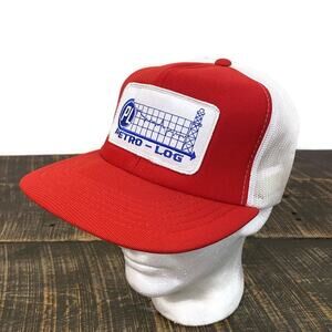 Vintage‎ PetroLog Patch Trucker Hat Red Snapback Cap Oil Rig Offshore Made Korea
